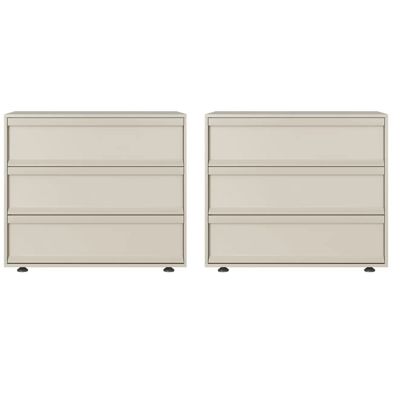 Contemporary Wooden Neat Line Olive Green 2 Drawer Nightstand Image - 8 | homeyfad