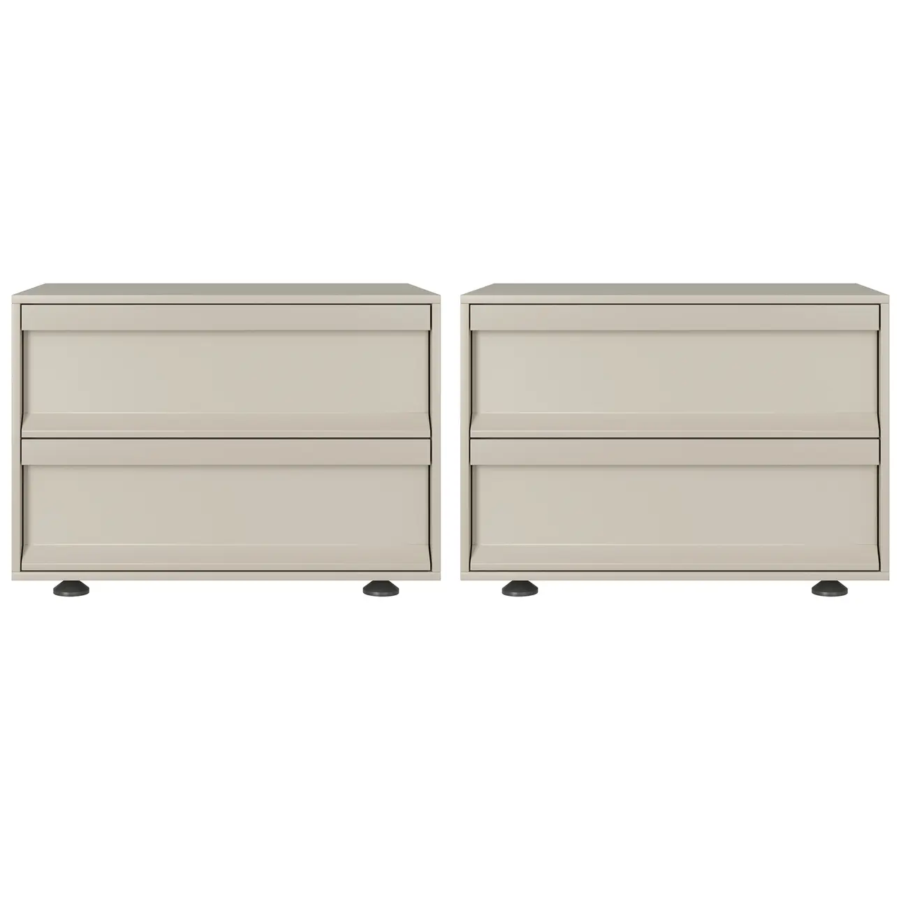 Contemporary Wooden Neat Line Olive Green 2 Drawer Nightstand Image - 9 | homeyfad