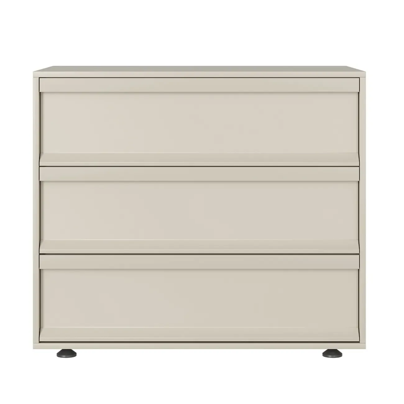 Contemporary Wooden Neat Line Olive Green 2 Drawer Nightstand Image - 10