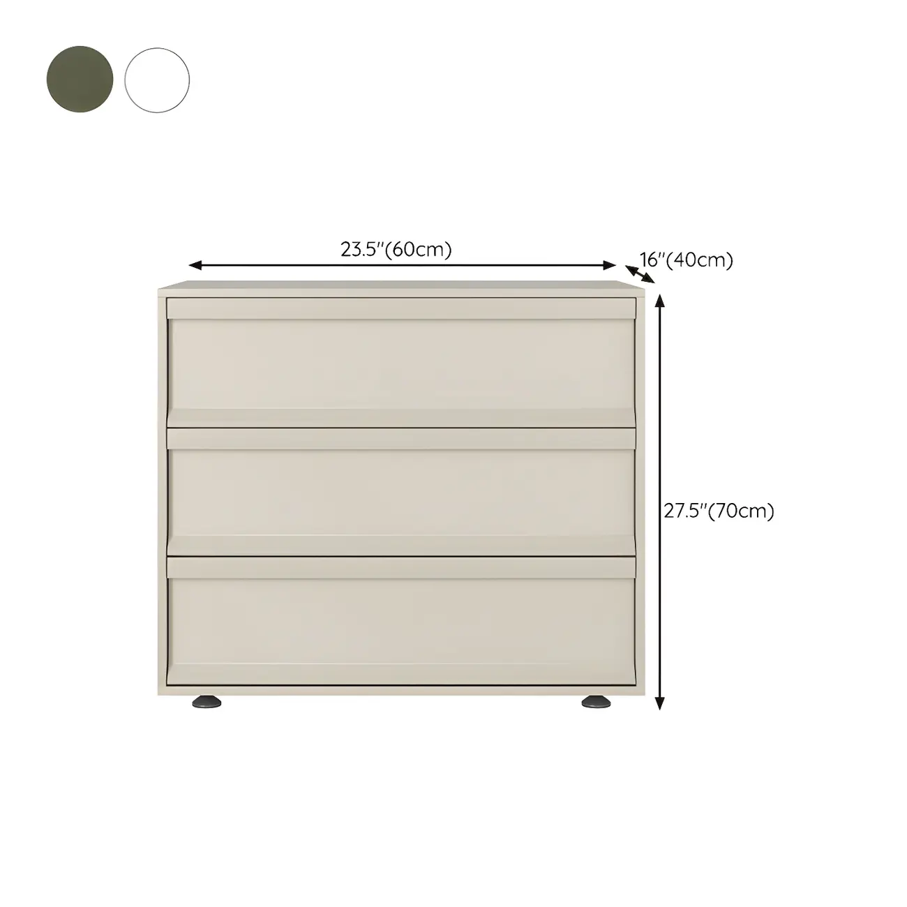 Contemporary Wooden Neat Line Olive Green 2 Drawer Nightstand Image - 12 | homeyfad