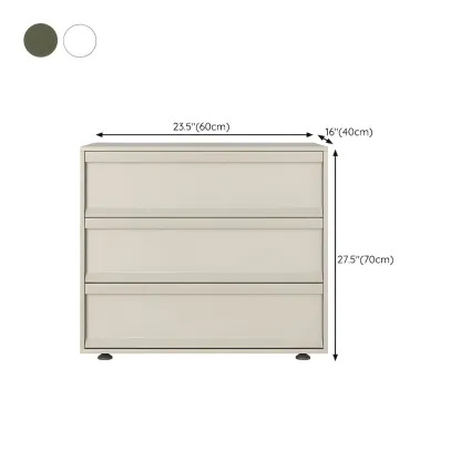 Contemporary Wooden Neat Line Olive Green 2 Drawer Nightstand Image - 12