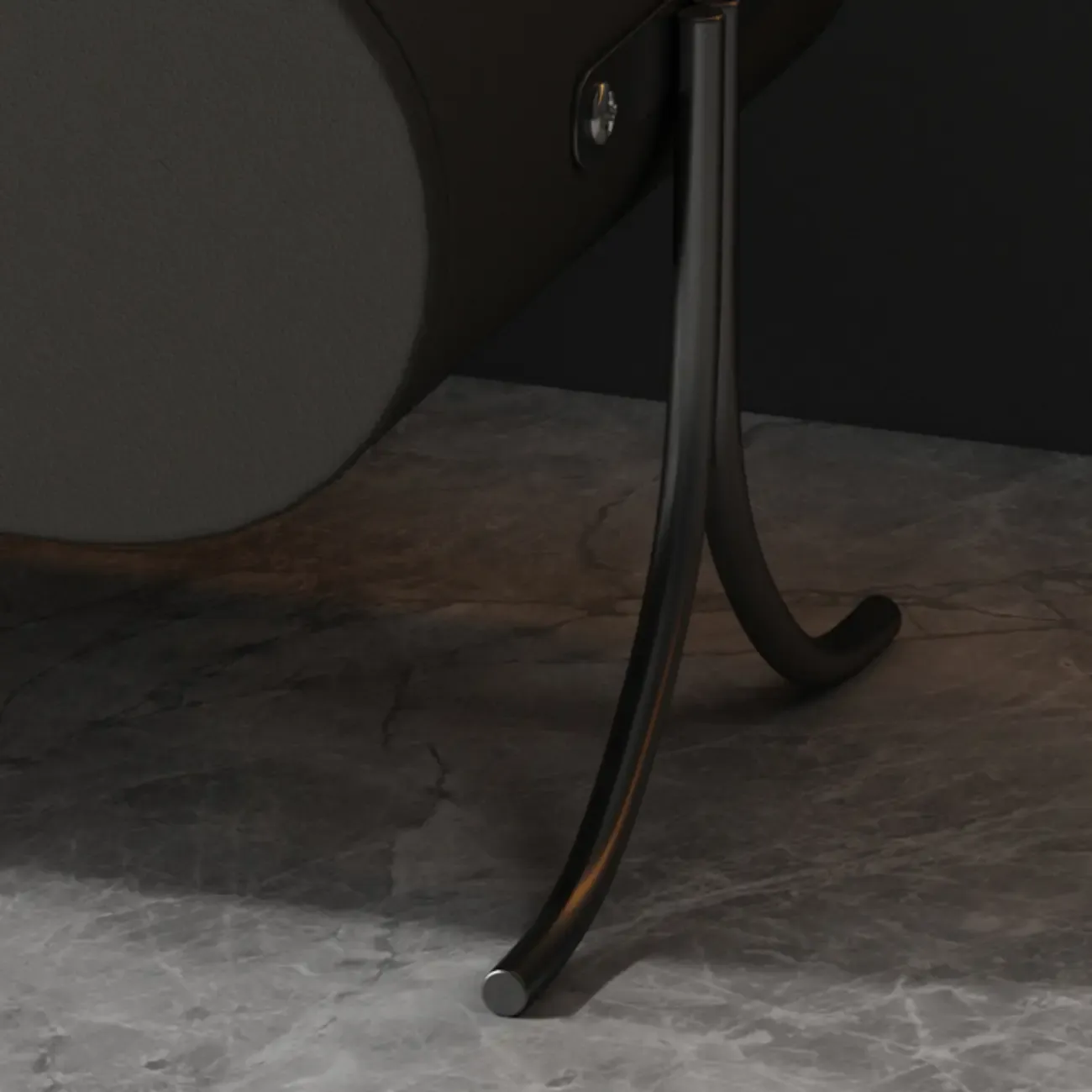 Contemporary Wood Faux Leather Rounded 2-Drawer Nightstand Image - 13