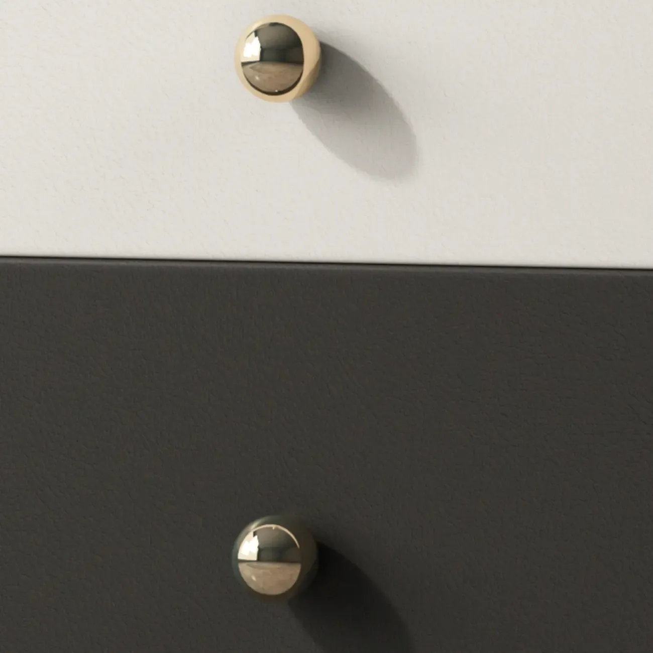 Contemporary Wood Faux Leather Rounded 2-Drawer Nightstand Image - 20