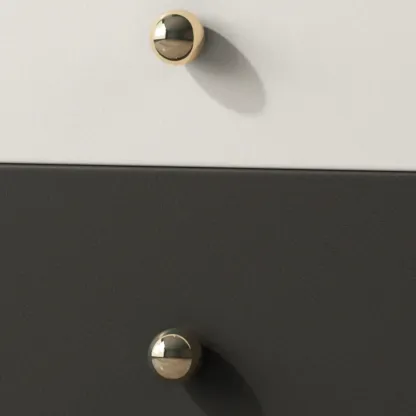 Contemporary Wood Faux Leather Rounded 2-Drawer Nightstand Image - 20