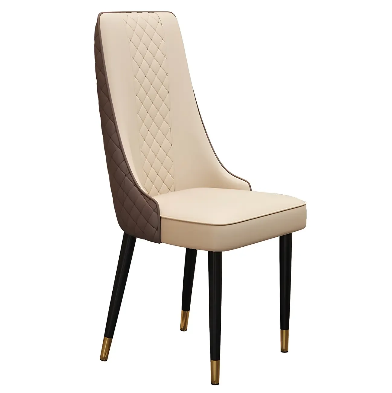 Modern Leather Full Back Upholstered Dining Chair Image - 11