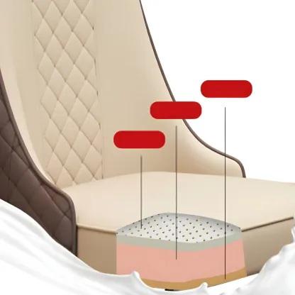 Modern Leather Full Back Upholstered Dining Chair Image - 4