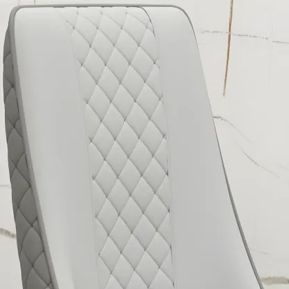 Modern Leather Full Back Upholstered Dining Chair Image - 5