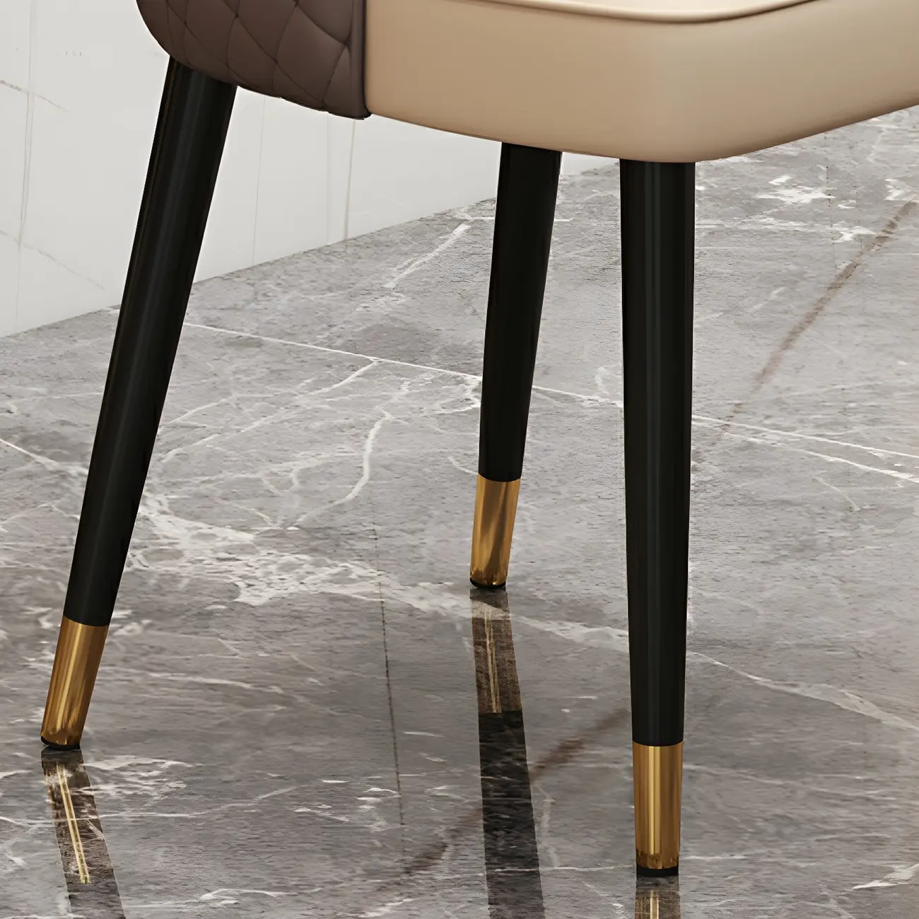 Modern Leather Full Back Upholstered Dining Chair Image - 6 | homeyfad