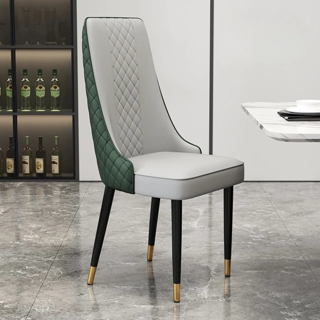 Modern Leather Full Back Upholstered Dining Chair Image - 17 | homeyfad
