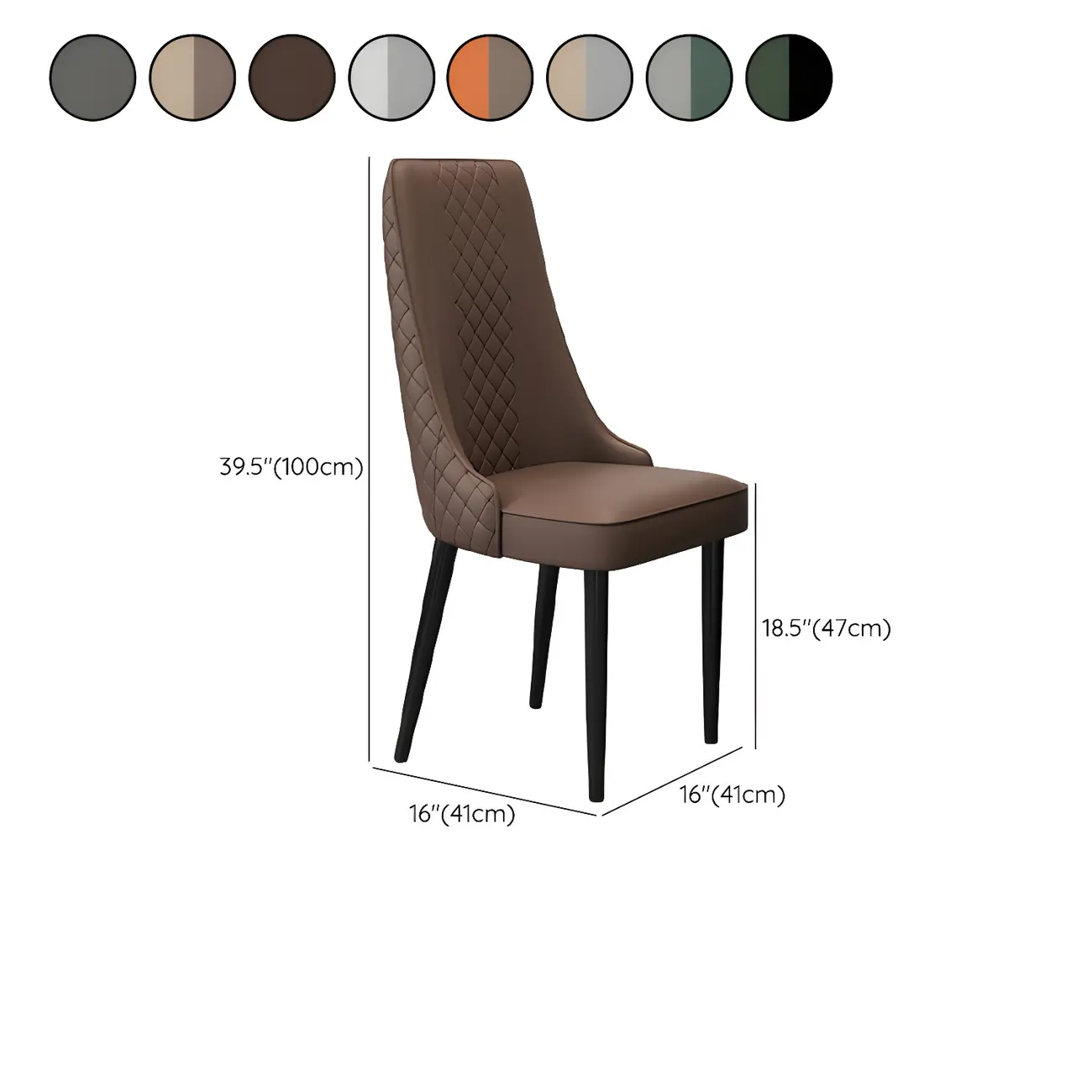 Modern Leather Full Back Upholstered Dining Chair Image - 23 | homeyfad