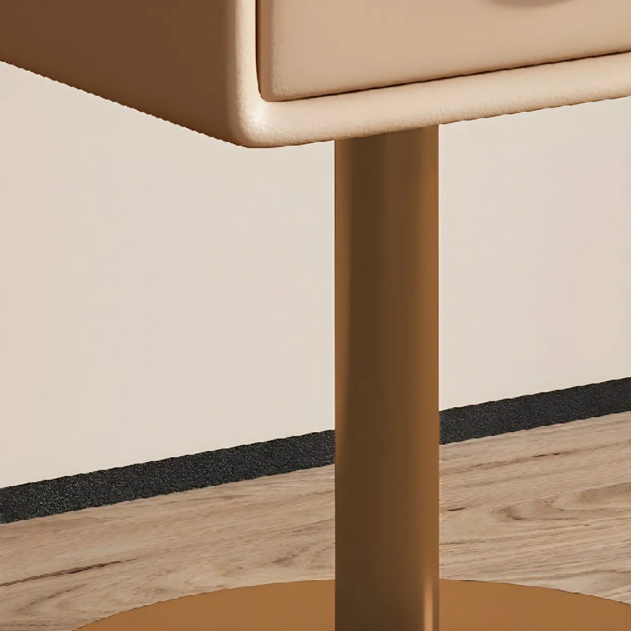 Narrow Faux Leather Swivel Drawer Nightstand for Bedroom Image - 12 | homeyfad