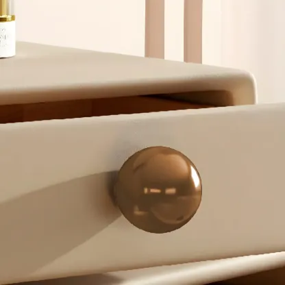Narrow Faux Leather Swivel Drawer Nightstand for Bedroom Image - 13