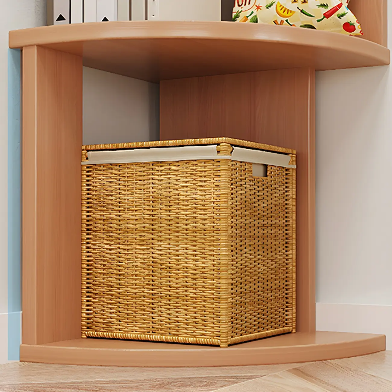 Tall 5-Tier Wooden Corner Bookcase for Small Spaces Image - 9 | homeyfad