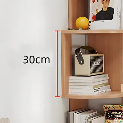 Tall 5-Tier Wooden Corner Bookcase for Small Spaces Image - 12