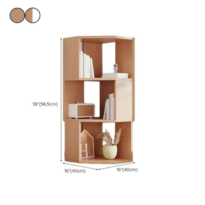 Tall 5-Tier Wooden Corner Bookcase for Small Spaces Image - 41