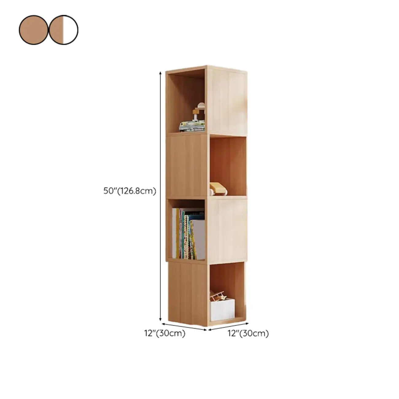 Tall 5-Tier Wooden Corner Bookcase for Small Spaces Image - 46 | homeyfad