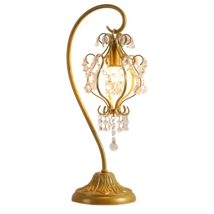 Geometric Gold LED Crystal Table Lamp for Bedroom Decor  Image - 5