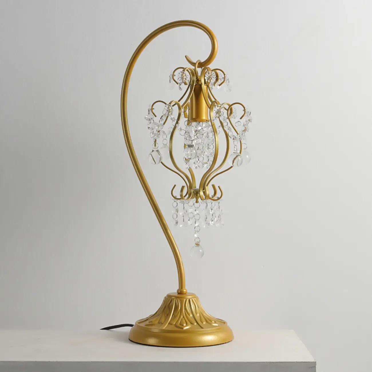 Geometric Gold LED Crystal Table Lamp for Bedroom Decor  Image - 7