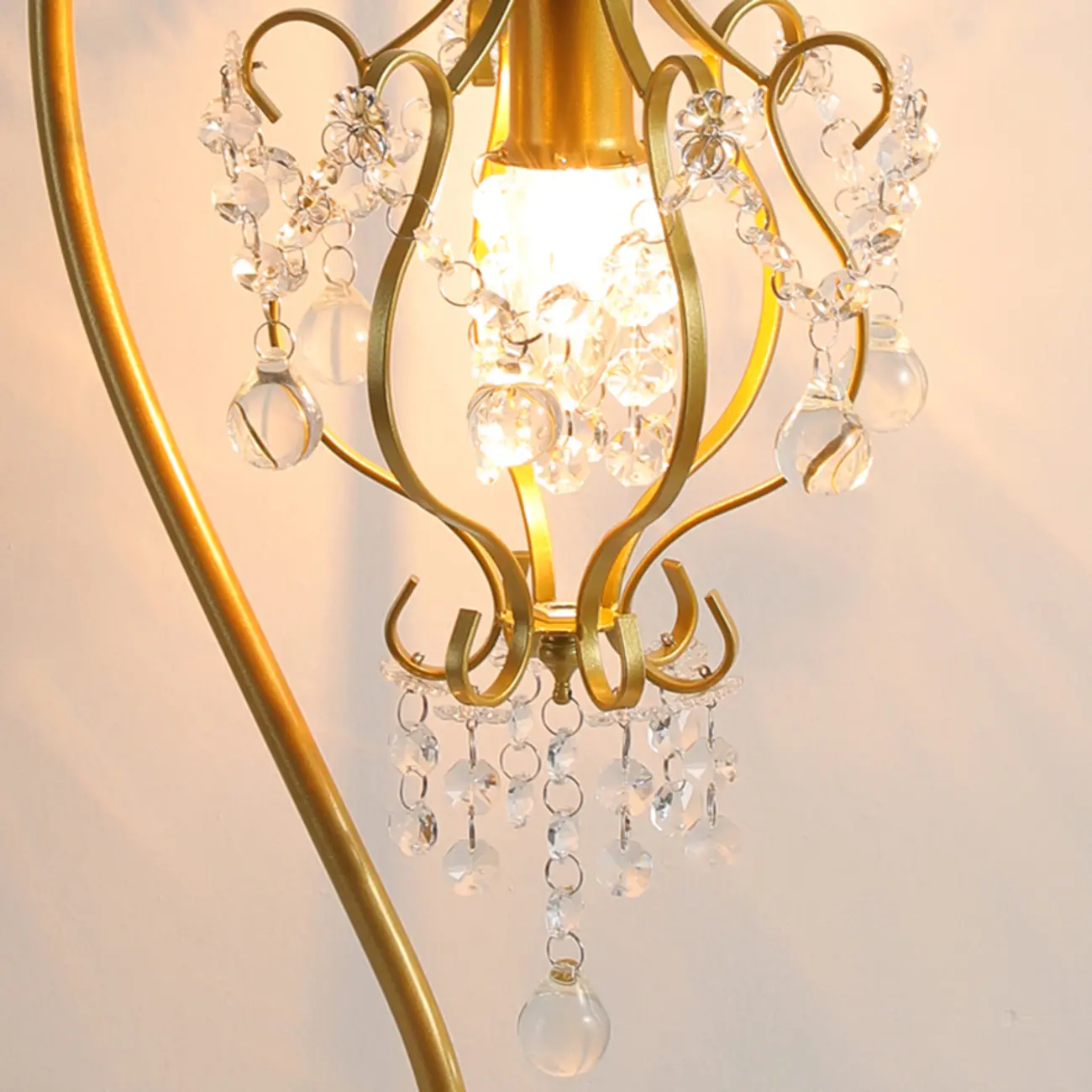 Geometric Gold LED Crystal Table Lamp for Bedroom Decor  Image - 8 | homeyfad