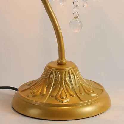 Geometric Gold LED Crystal Table Lamp for Bedroom Decor  Image - 9