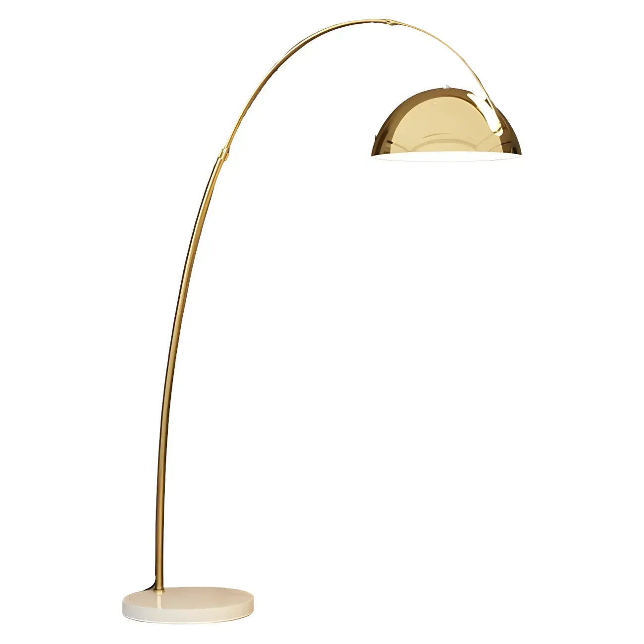 Black Adjustable Dome Shade Arc Metal Floor Lamp Image - 11