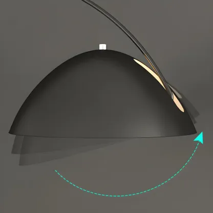 Black Adjustable Dome Shade Arc Metal Floor Lamp Image - 6