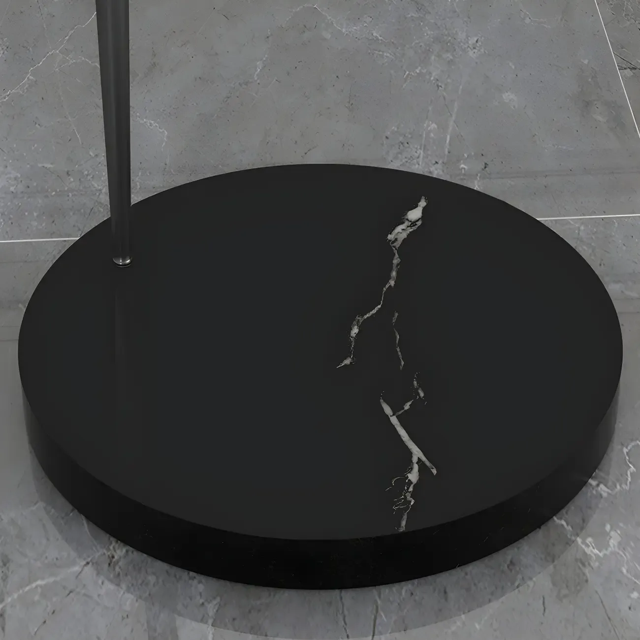 Black Adjustable Dome Shade Arc Metal Floor Lamp Image - 7