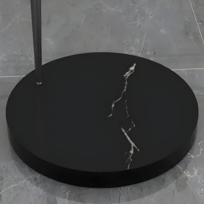 Black Adjustable Dome Shade Arc Metal Floor Lamp Image - 7