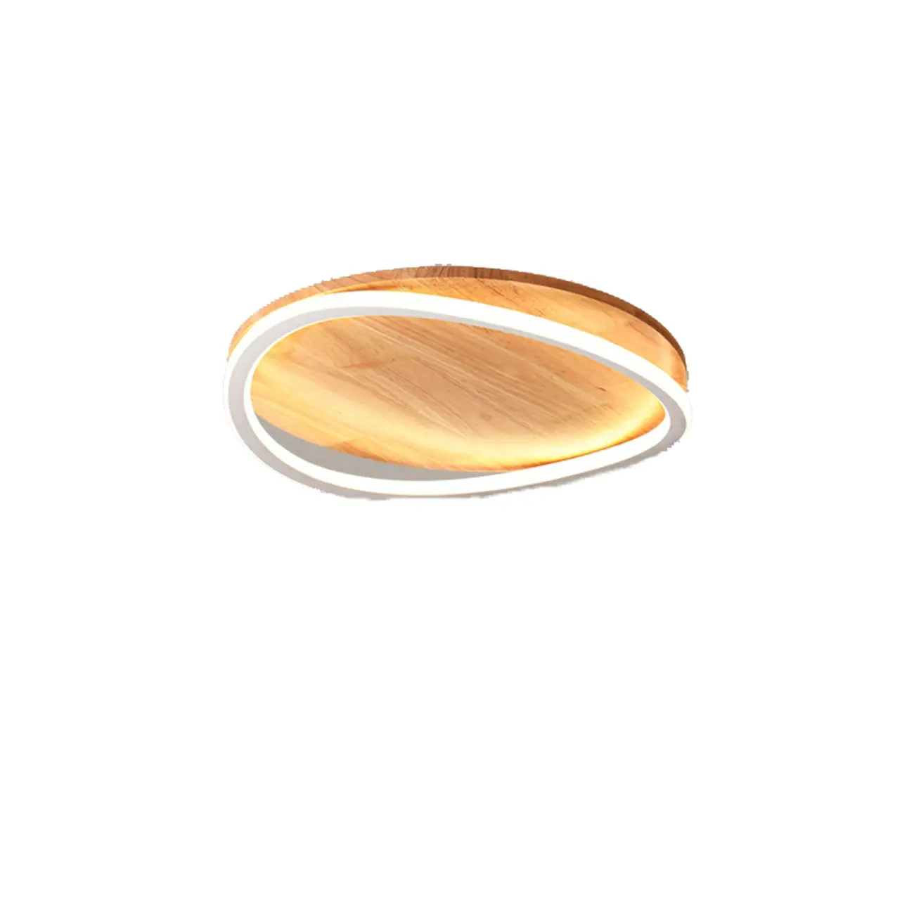 Modern Wood Flush Mount Ceiling Light for Bedroom Image - 9 | homeyfad