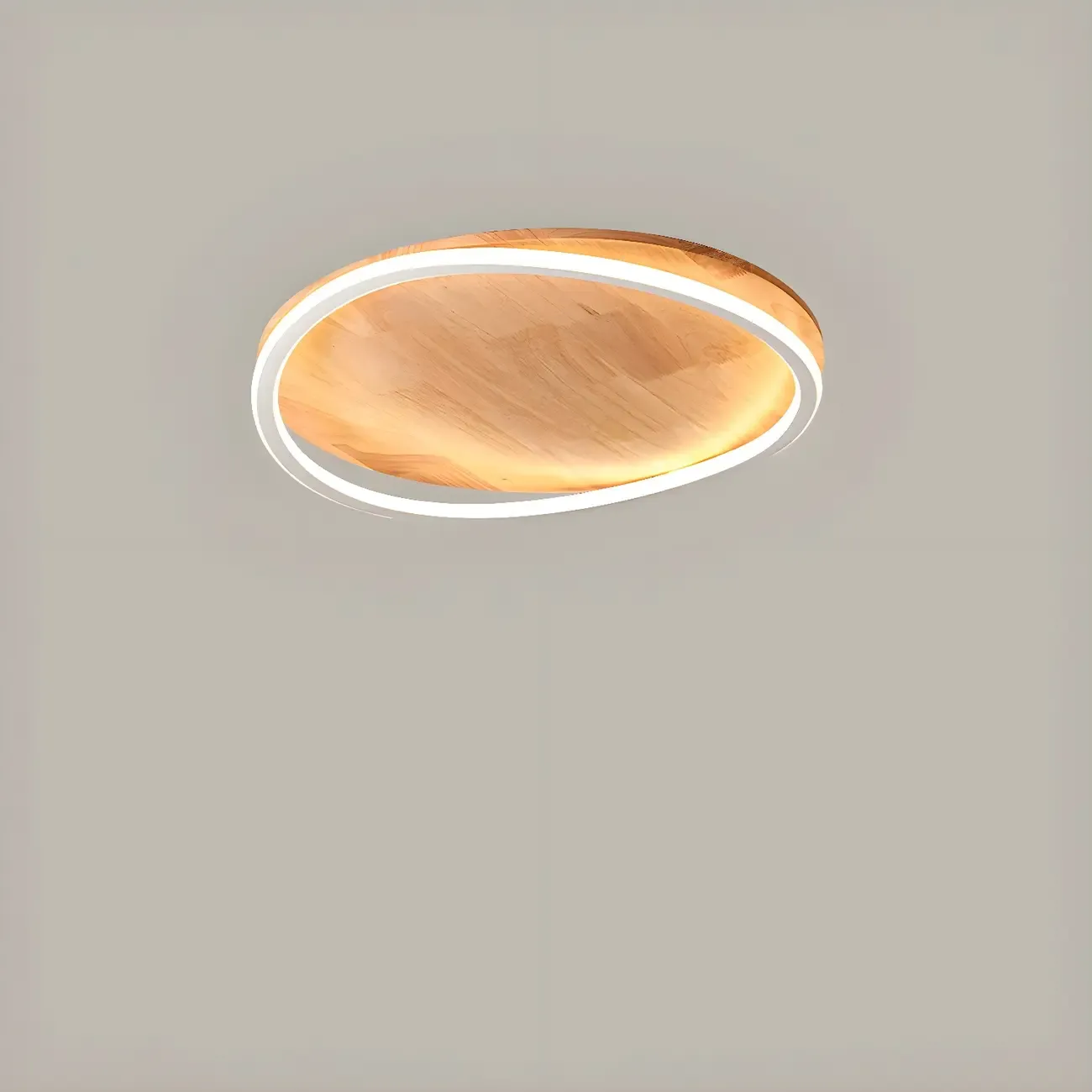 Modern Wood Flush Mount Ceiling Light for Bedroom Image - 10