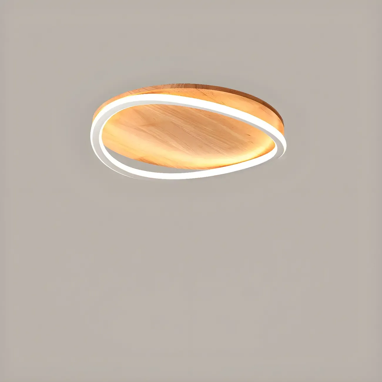 Modern Wood Flush Mount Ceiling Light for Bedroom Image - 11