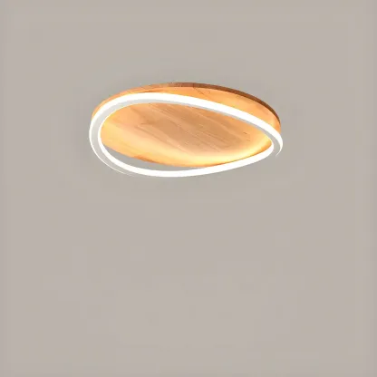 Modern Wood Flush Mount Ceiling Light for Bedroom Image - 11