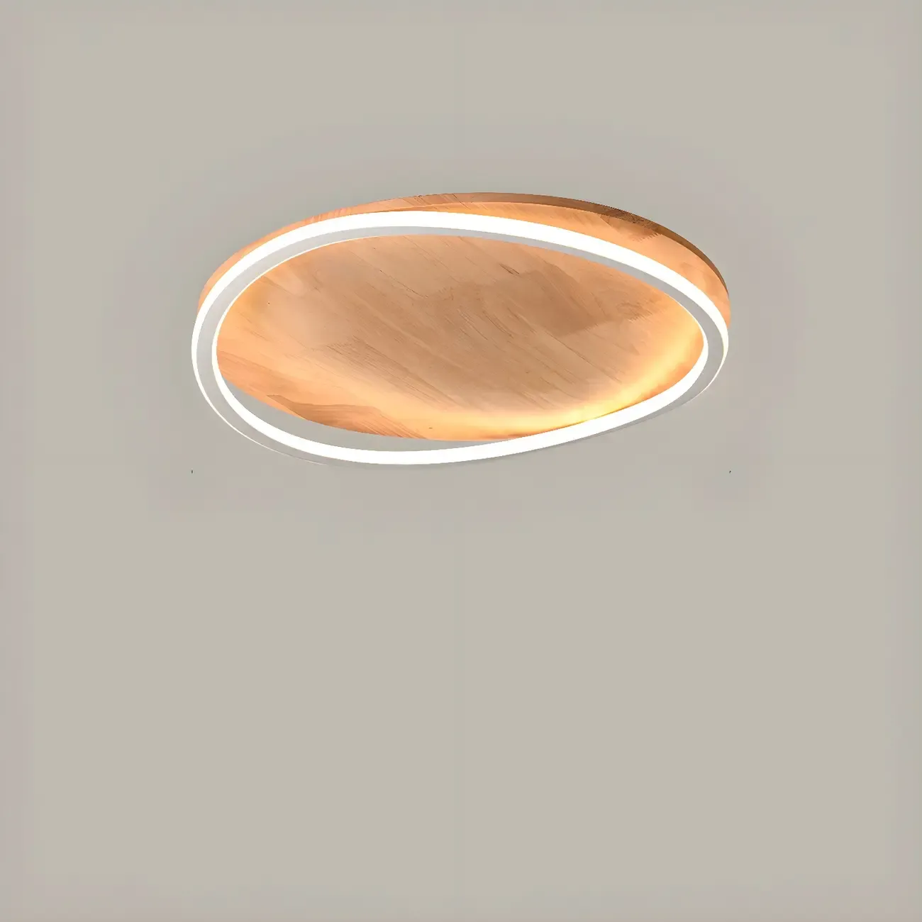 Modern Wood Flush Mount Ceiling Light for Bedroom Image - 12
