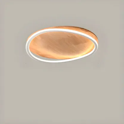 Modern Wood Flush Mount Ceiling Light for Bedroom Image - 12