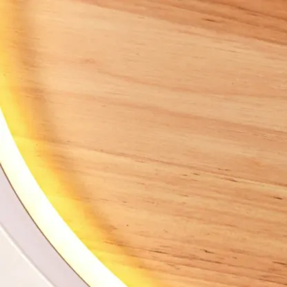 Modern Wood Flush Mount Ceiling Light for Bedroom Image - 7