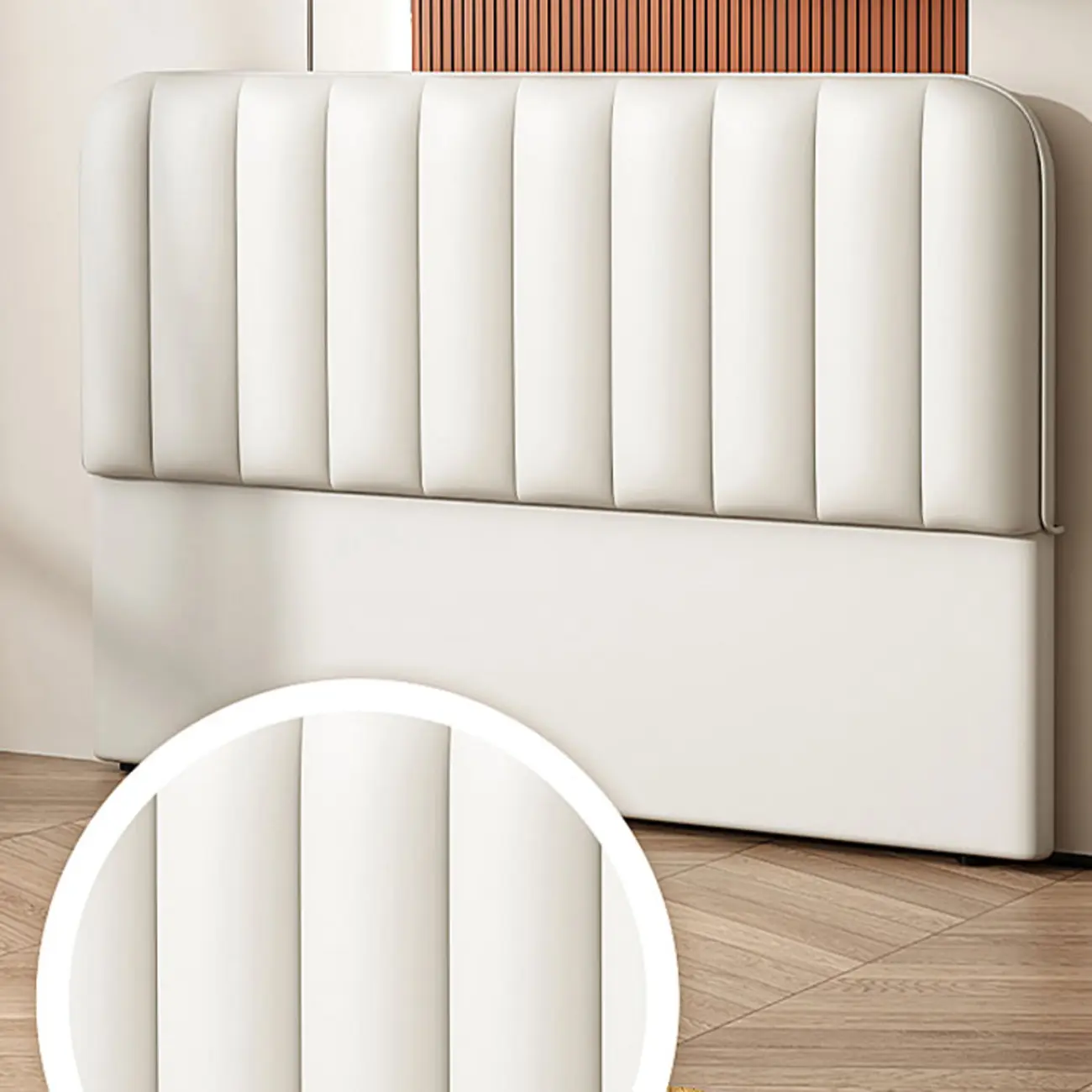 Luxurious Modern White Upholstered Headboard with Legs Image - 2 | homeyfad