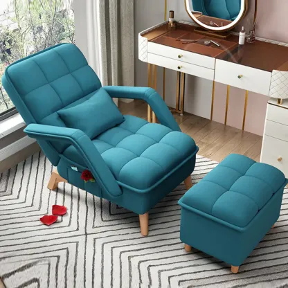 Stylish Fabric Accent Chair with Pillow Back for Living Room Image - 1