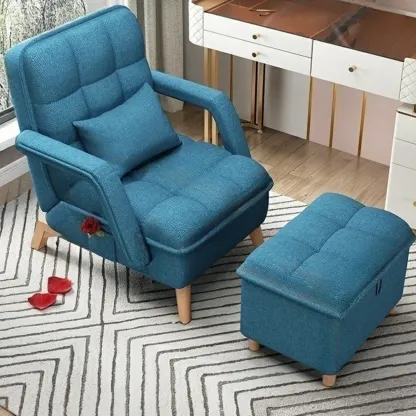 Stylish Fabric Accent Chair with Pillow Back for Living Room Image - 13
