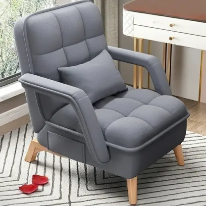 Stylish Fabric Accent Chair with Pillow Back for Living Room Image - 17