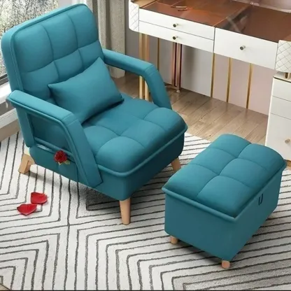 Stylish Fabric Accent Chair with Pillow Back for Living Room Image - 20