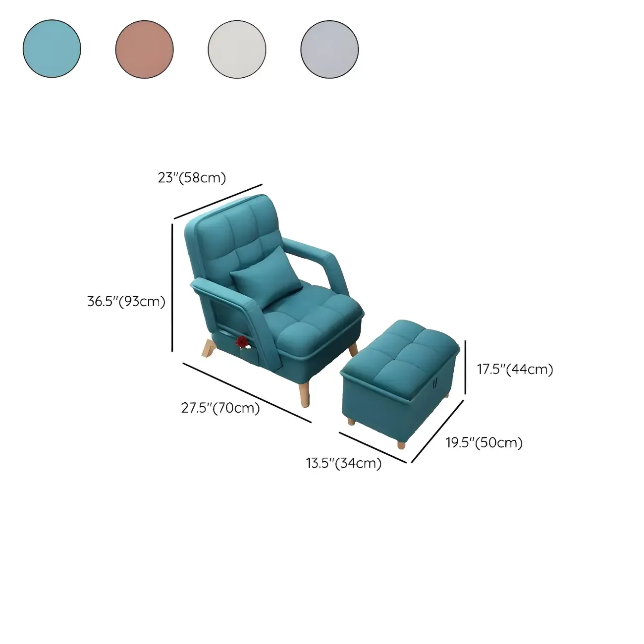 Stylish Fabric Accent Chair with Pillow Back for Living Room Image - 25