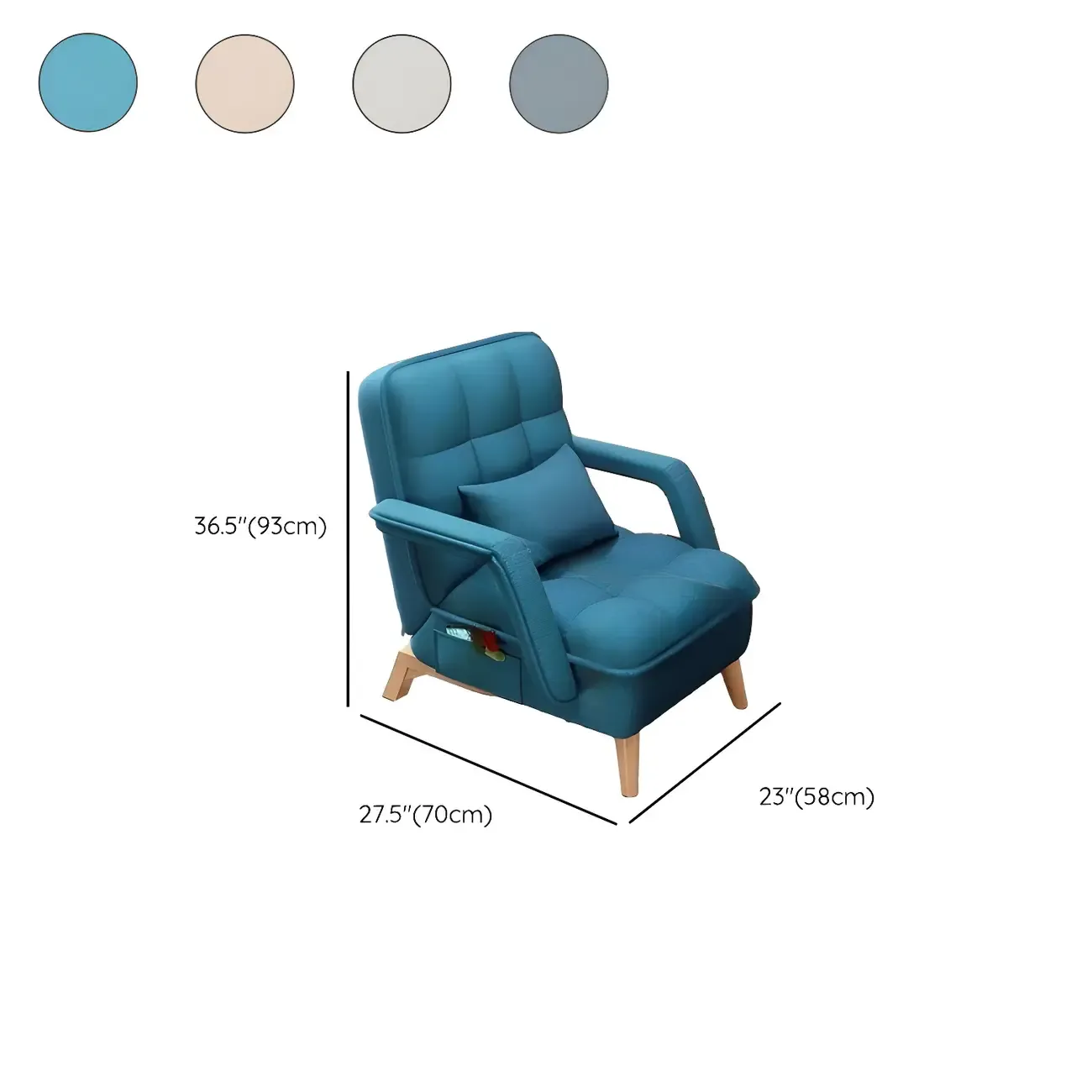Stylish Fabric Accent Chair with Pillow Back for Living Room Image - 26