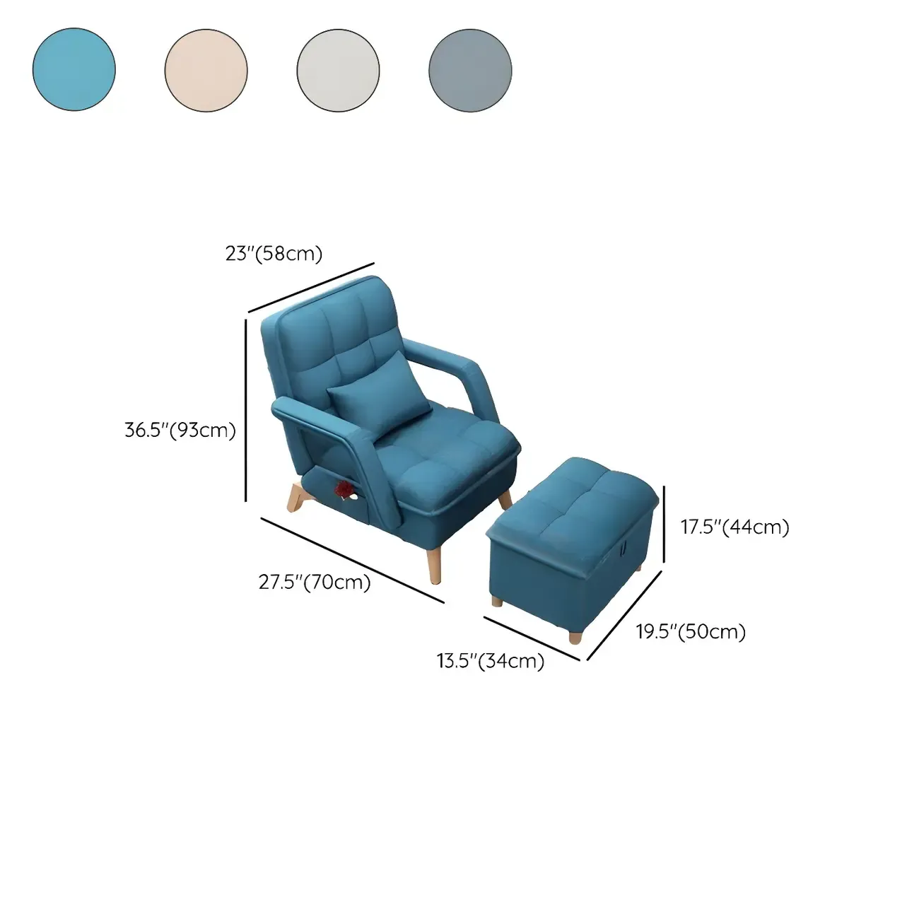 Stylish Fabric Accent Chair with Pillow Back for Living Room Image - 27