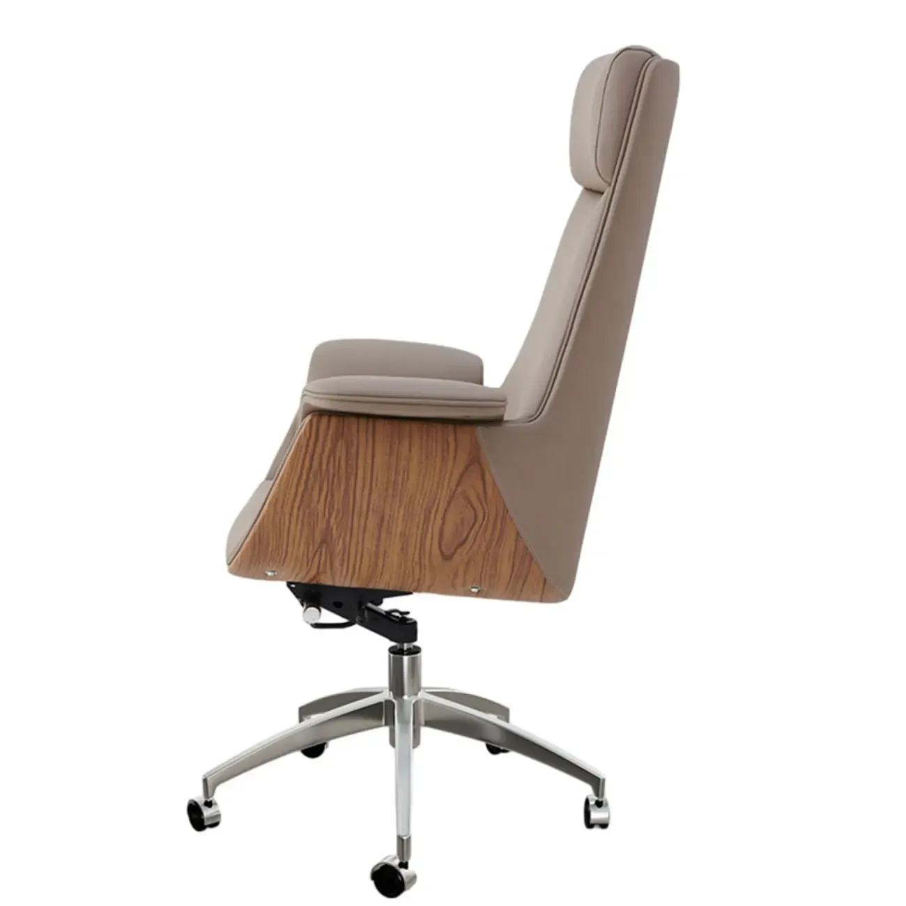 Swivel Armrest Upholstered Full Back Adjustable Office Chair Image - 10