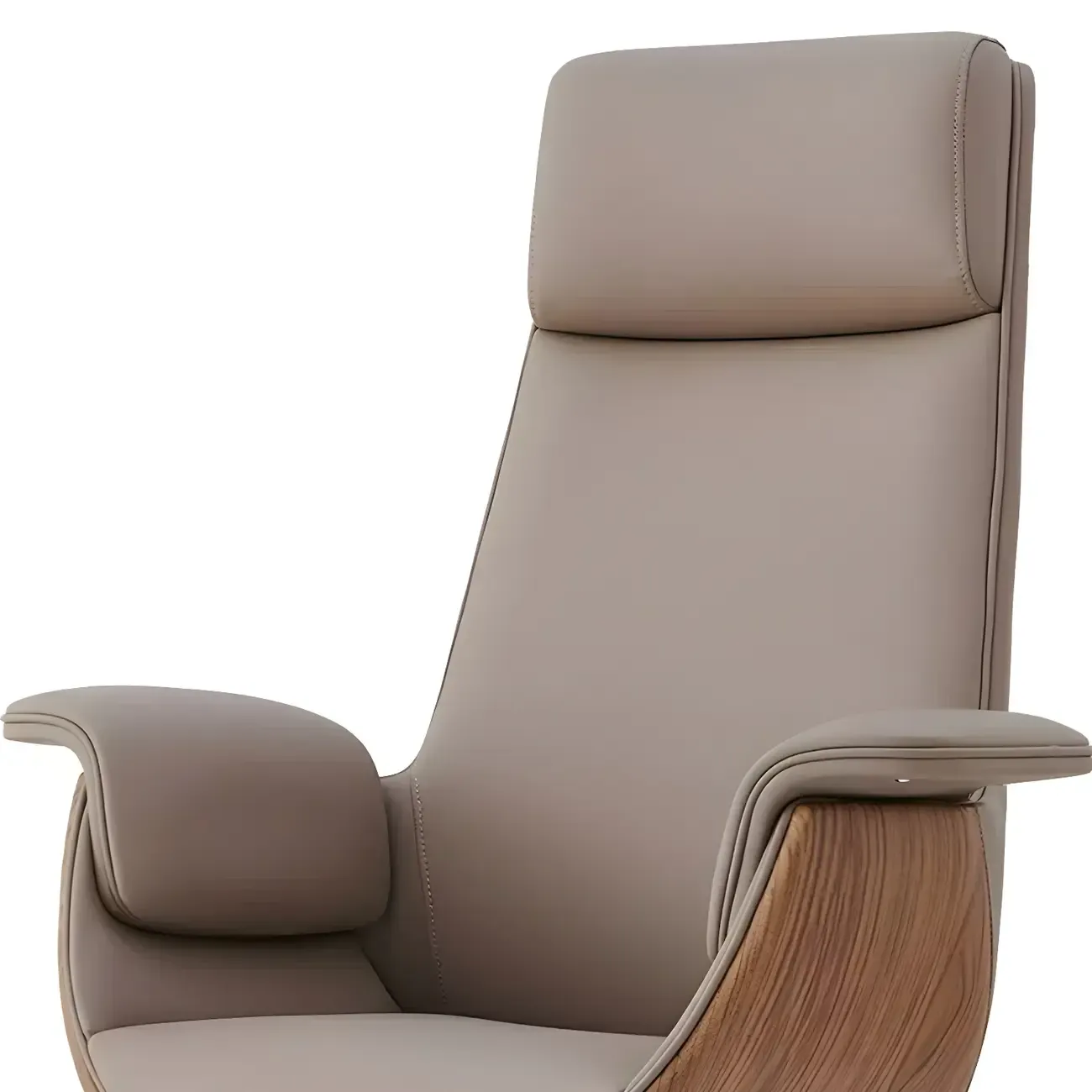 Swivel Armrest Upholstered Full Back Adjustable Office Chair Image - 12