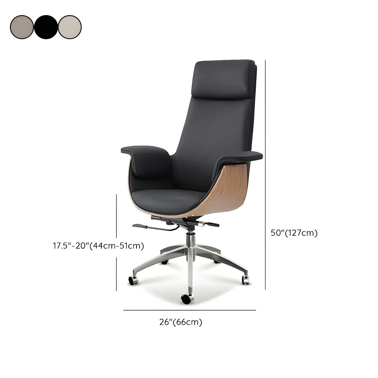 Swivel Armrest Upholstered Full Back Adjustable Office Chair #size | homeyfad