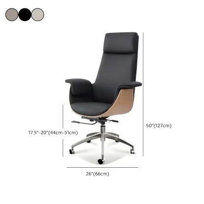 Swivel Armrest Upholstered Full Back Adjustable Office Chair #size