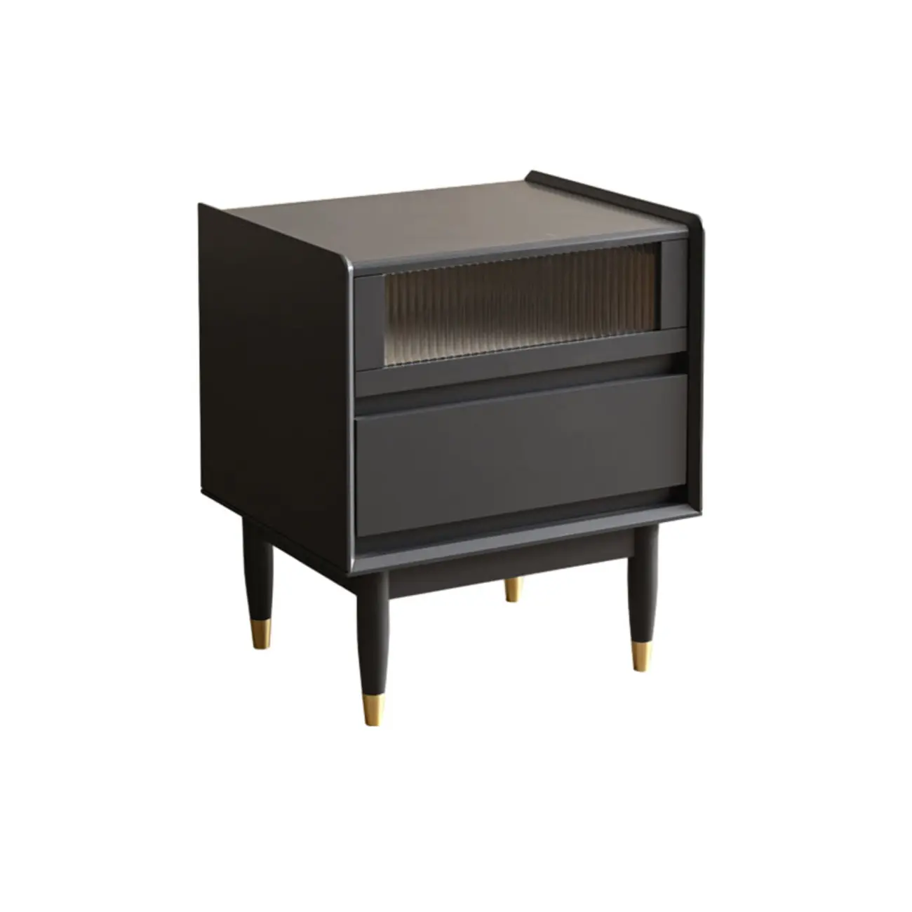 Narrow Black Wood Drawer Storage Bedroom Nightstand Image - 5 | homeyfad