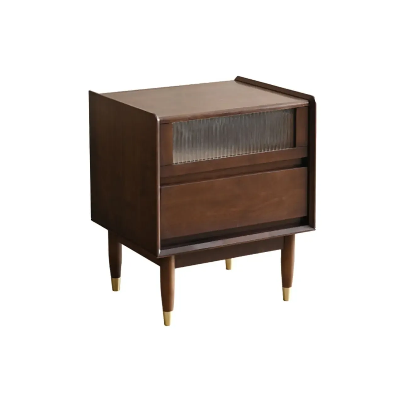 Narrow Black Wood Drawer Storage Bedroom Nightstand Image - 6