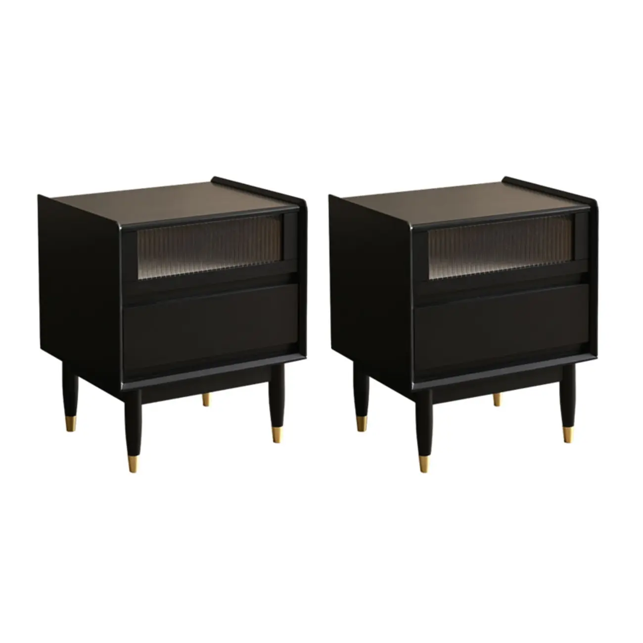 Narrow Black Wood Drawer Storage Bedroom Nightstand Image - 9 | homeyfad